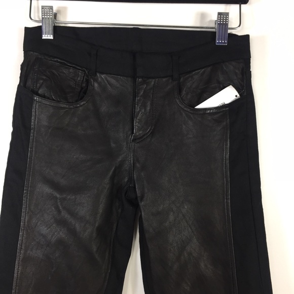 Helmut Lang Leather Panel Skinny Jeans Black 24 - Picture 10 of 16
